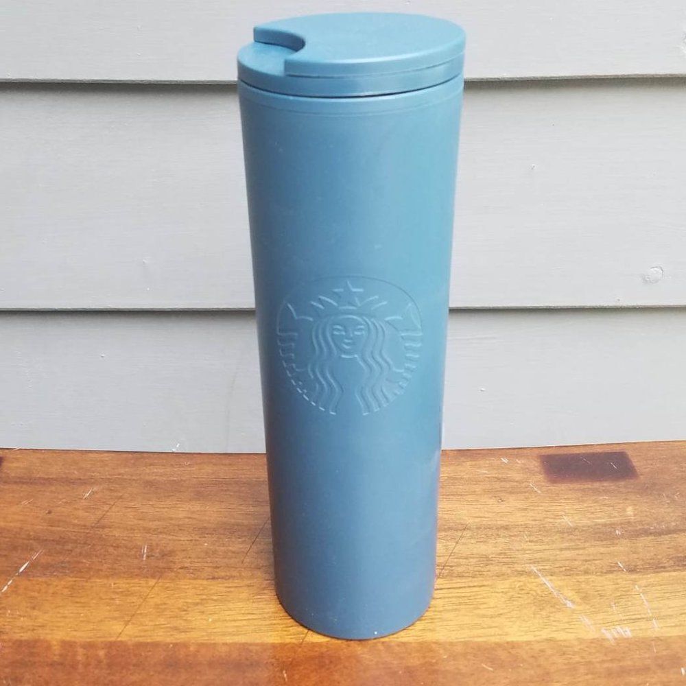 Starbucks Dark Teal 16 oz Tumbler 8.5" Tall 100% Recycled Matte Finish